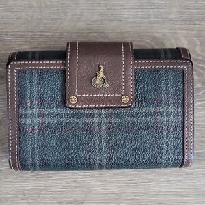 Bean Pole Plaid Wallet with Brown Trim